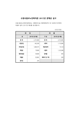 수원시광교노인복지관 2016년 2차 추경 예산 보고