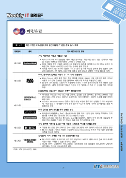 3 - 표 I-2 최근 주간 미국 유럽 유력 일간지들의 관련 주요