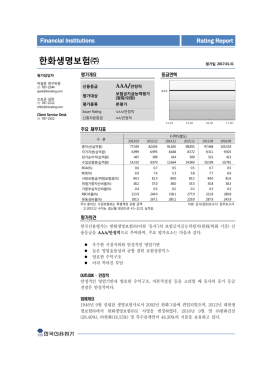 한화생명보험 - 한국신용평가