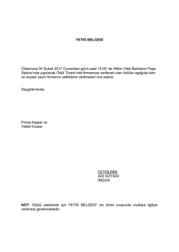 YETKİ BELGESİ
