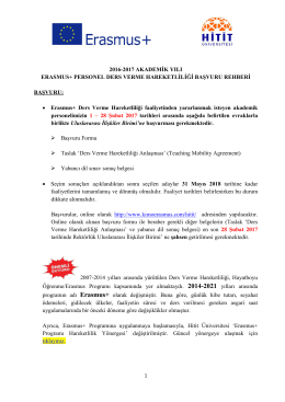 2016-2017 AKADEMİK YILI ERASMUS+