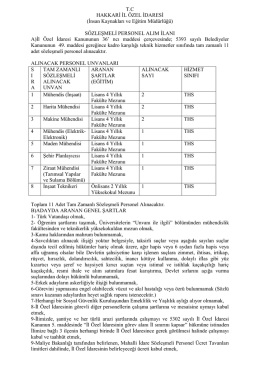 hakkari il özel idaresi sözleşmeli personel alımı