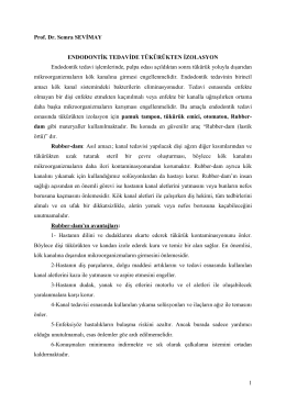 Endodontik Tedavide Tükürükten İzolasyon