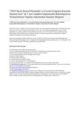 2828 Sayılı Sosyal Hizmetler ve &Ccedil;ocuk Esirgeme