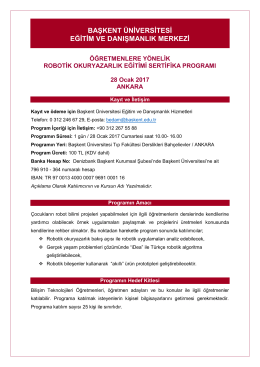 Robotik Okuryazarlık Eğitimi Sertifika Programı - bedam