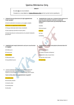 İşletme Bilimlerine Giriş