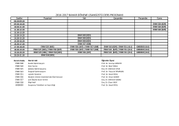 2016-2017 bahar dönemi lisansüstü ders programı