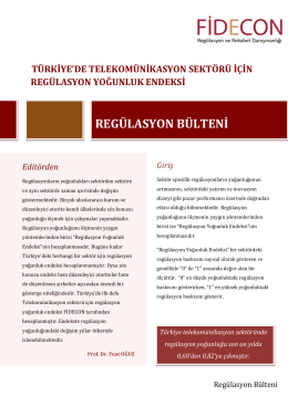 regülasyon bülteni - FİDECON Danışmanlık
