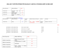 2016-2017 eğitim-öğretim bahar yarıyılı 5i derslerin şubeleri
