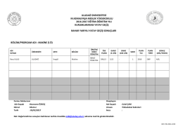 uludağ üniversitesi m.kemalpaşa meslek yüksekokulu 2016