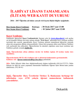 ilahiyat lisans tamamlama (ilitam) web kayıt duyurusu