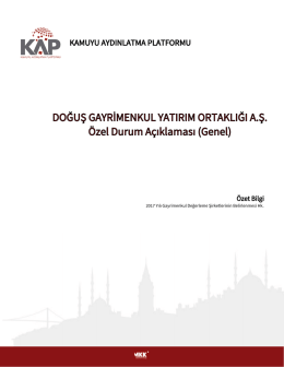 DOĞUŞ GAYRİMENKUL YATIRIM ORTAKLIĞI A.Ş