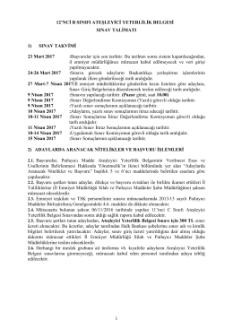 1 12`NCİ B SINIFI ATEŞLEYİCİ YETERLİLİK