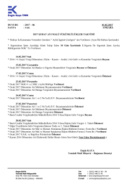 1Ad. ANKARA 2017 ŞUBAT AYI MALİ