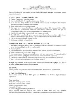 TC TRABLUS BÜYÜKELÇİLİĞİ Türk Uyruklu