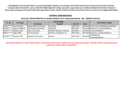 Sağlık Bilimleri Fakültesi Merkezi Puan ile Yatay Geçiş Sonuçları