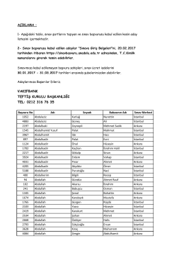 VakıfBank M&uuml;fettiş Yrd.Giriş Sınavı Yazılı B&ouml;l&uuml;m&uuml;ne Kabul Edilen