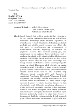 Danıştay 13. Daire, Danıştay Dergisi s. 138, sf. 158, E. 2014-956