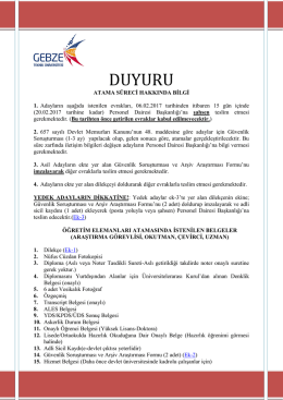 Öğretim Elemanı Atamalarına İlişkin Duyuru