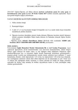 T.C. İSTANBUL BİLİM &Uuml;NİVERSİTESİ 2016-2017 Eğitim