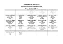 Sosyal Tesis Yemek Listesi - Afyon Kocatepe Üniversitesi