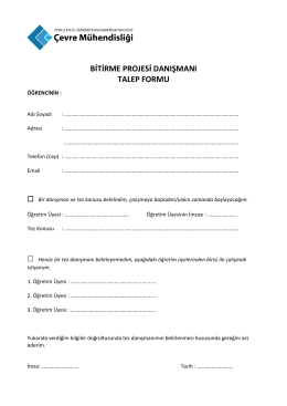 Bitirme projesi danışman formu