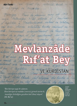 Mevlanzade Rifat Bey ve Kurdistan