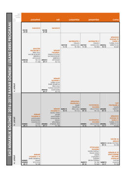 SAÜ MİM ARLIK BÖLÜMÜ | 2016-2017 BAHAR DÖNEMİ | LİSANS