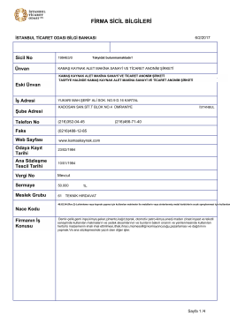 firma sicil bilgileri