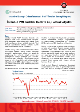 İstanbul Sanayi Odası İstanbul PMI™ İmalat