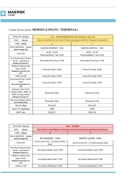 Liman/ Service point: MERSIN (LIMANI / TERMINAL)