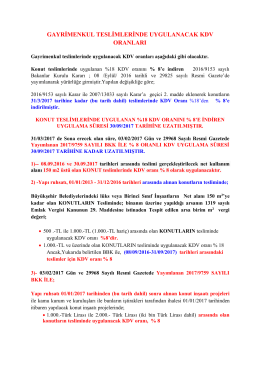 gayrimenkul teslimlerinde uygulanacak kdv oranları