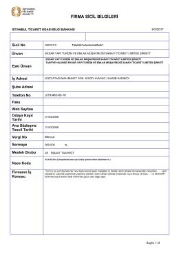 firma sicil bilgileri