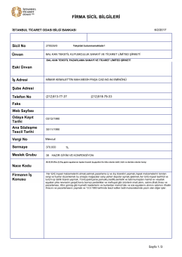 firma sicil bilgileri