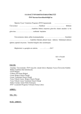 (&Ouml;YP) kapsam - Uludağ &Uuml;niversitesi