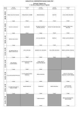 2016-2017 Öğretim Yılı 1. Arasınav Mazeret Sınavı Programı için