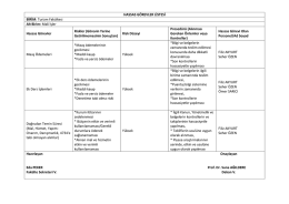HASSAS G&Ouml;REVLER LİSTESİ BİRİM: Turizm Fak&uuml;ltesi Alt Birim
