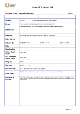 firma sicil bilgileri