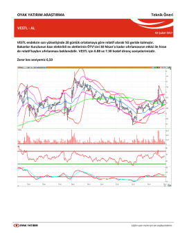 OYAK YATIRIM ARAŞTIRMA Teknik Öneri VESTL - AL