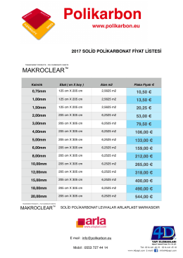 Solid Polikarbon Fiyatları
