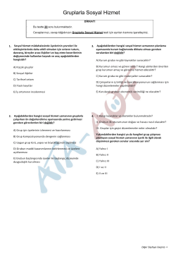 Gruplarla Sosyal Hizmet