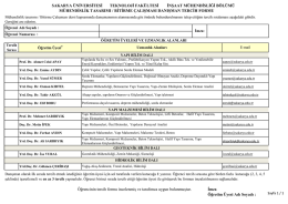 m&uuml;hendislik tasarımı / bitirme &ccedil;alışması danışman tercih formu