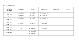 İMT YÜKSEK LİSANS GÜNLER Ders Saatleri PAZARTESİ SALI