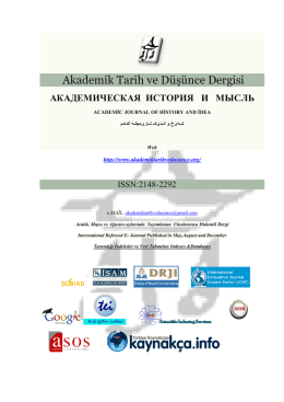 Makaleyi Yazdır - Akademik Tarih ve D&uuml;ş&uuml;nce Dergisi