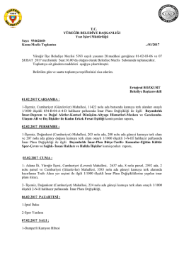T.C. Y&Uuml;REĞĠR BELEDĠYE BAġKANLIĞI Yazı ĠĢleri M&uuml;d&uuml;rl&uuml;ğ&uuml;
