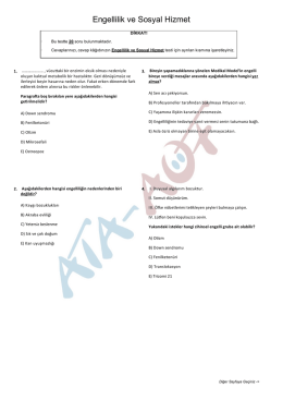 engelli sosyal hizmet final soru cevap