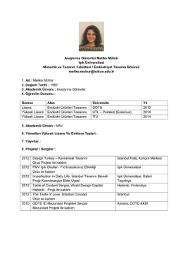 T&uuml;rk&ccedil;e CV - Işık &Uuml;niversitesi