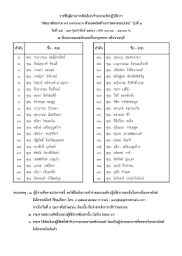 รายชื่อผู้ผ่านการคัดเลือกเข้าอบรมเชิงปฏิบั