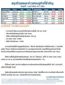 สรุปตัวเลขและข่าวเศรษฐกิจที่สาคัญ - Ausiris