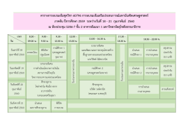 ตารางการอบรมเข้มชุดวิชา 60796 การอบรมเข้มเสริมประสบการณ์